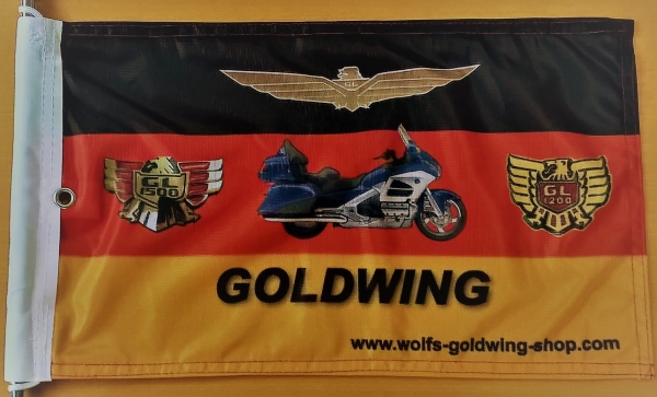 GOLDWING-Deutschland mit der Goldwing, den Goldwing Emblemen und Werbung, 40 x 26 cm. passend für 678-016B & 678-016